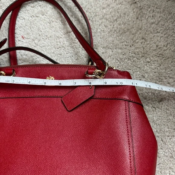 Coach Brooke Carryall Red Crossgrain Leather Shoulder and Crossbody Purse - Picture 9 of 11